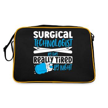 Chirurgischer Technologe bei Tag wirklich müde - Retro Tasche - Schwarz/Gold - Hinten