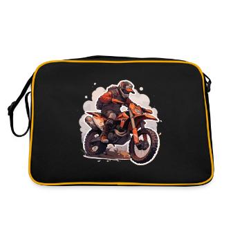 Motocross Motocross Motorrad Motocross Kinder - Retro Tasche - Schwarz/Gold - Hinten