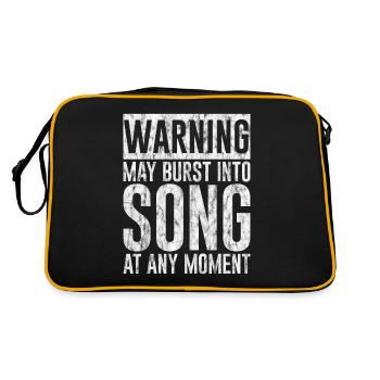 Warning May Burst Into Song At Any Moment 3 - Retro Bag - black/gold - Back