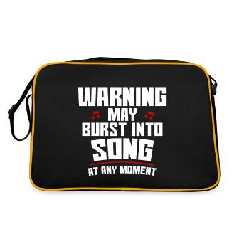 Warning May Burst Into Song At Any Moment 4 - Retro Bag - black/gold - Back