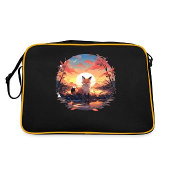 Renard, Renards, Renard, Enfants, Renard, Bébé, Animal, Forêt - Sac Retro - noir/or - Dos