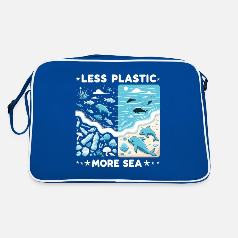 Less Plastic More Sea Environment Environmentalists Retro Bag