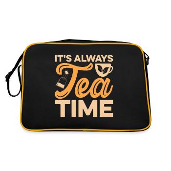 Herbal Tea It's Always Tea Time Herbalism Lover - Retro Tasche - Schwarz/Gold - Hinten