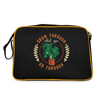 Monstera Grow Through What You Go Plantes de balcon - Sac Retro - noir/or - Dos