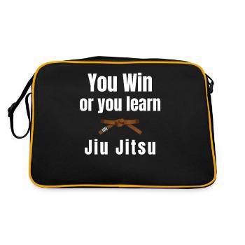 Vous gagnez ou vous apprenez le Jiujitsu, le Judo, - Sac Retro - noir/or - Dos