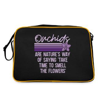 Orchids Are Nature's Way Of Saying Horticulture - Retro Tasche - Schwarz/Gold - Hinten