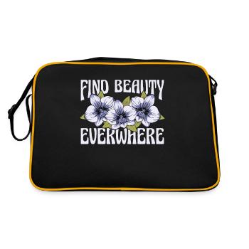 Orchids Find Beauty Everywhere Loves Orchid Flower - Retro Tasche - Schwarz/Gold - Hinten