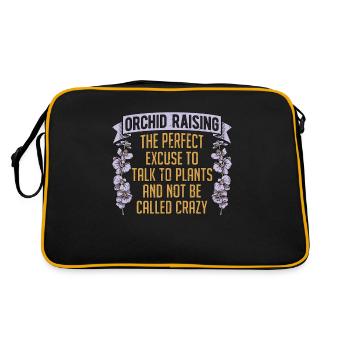 Orchid Raising The Perfect Excuse Orchid Flower - Retro Tasche - Schwarz/Gold - Hinten