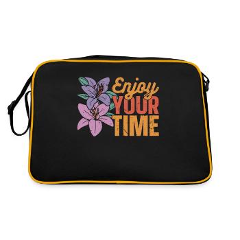 Orchids Enjoy Your Time Orchid Flower Gardening - Retro Tasche - Schwarz/Gold - Hinten