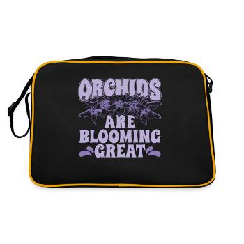Orchids Are Blooming Great Orchid Grower Botanical - Retro Tasche - Schwarz/Gold - Hinten