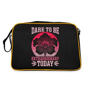 Orchids Dare To Be Extraordinary Today Botanical - Retro Tasche - Schwarz/Gold - Hinten