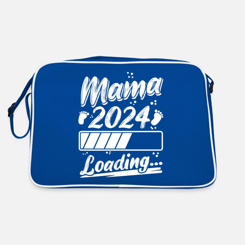 Mama 2024 Loading Schwangerschaft Verkünden Kind B Retro Tasche