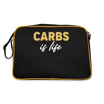 Kohlenhydrate Sind Lebensliebhaber Frühstück - Retro Tasche - Schwarz/Gold - Hinten