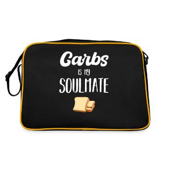 Kohlenhydrate Sind Mein Seelenverwandter - Retro Tasche - Schwarz/Gold - Hinten