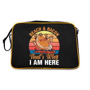 Strand Speck Deshalb Bin Ich Hier Sonnengott - Retro Tasche - Schwarz/Gold - Hinten