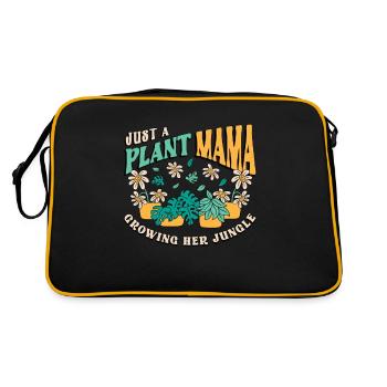 Houseplants Just A Plant Mama Growing Flower Pot - Retro Tasche - Schwarz/Gold - Hinten