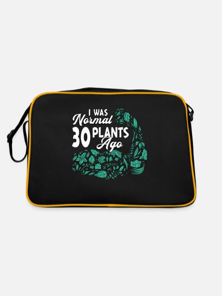 Houseplants I Was Normal 30 Plants Ago Gardening - Retro Bag - black/gold - Back