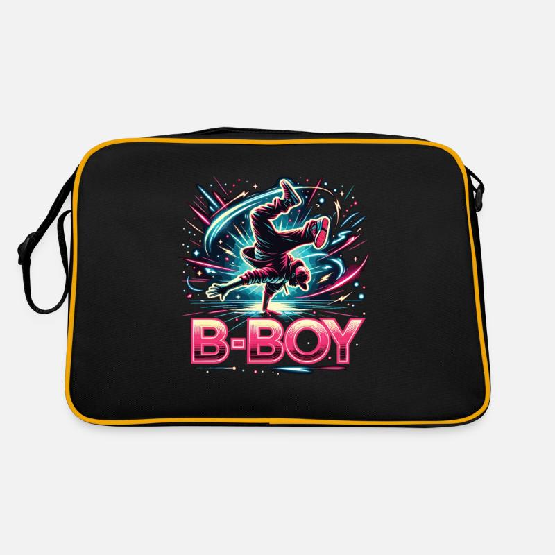 Breakdance Breakdancer Breakdance Kinder - Retro Tasche - Schwarz/Gold