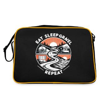 Manger Dormir Gravel Répéter - Sac Retro - noir/or - Dos