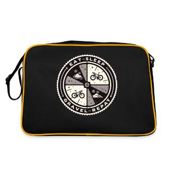 Manger Dormir Gravel Répéter - Sac Retro - noir/or - Dos