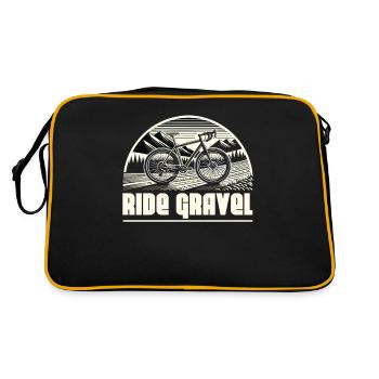 Ride Gravel - Retro Tasche - Schwarz/Gold - Hinten