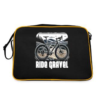 Ride Gravel - Retro Tasche - Schwarz/Gold - Hinten