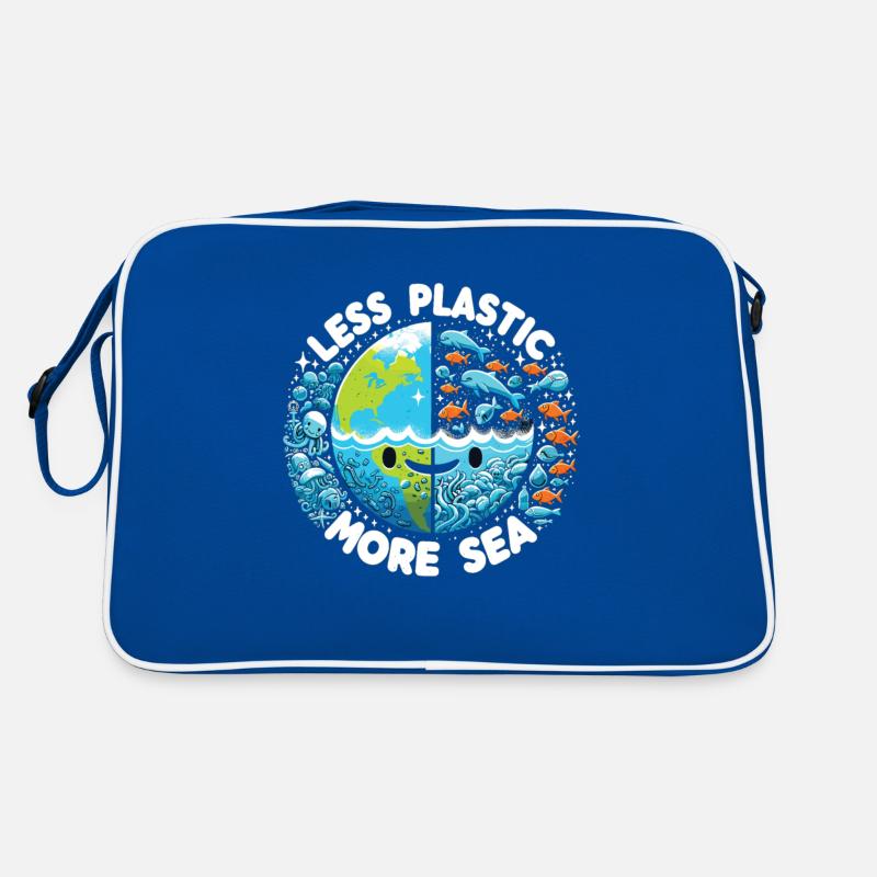 Less Plastic More Sea Environment Environmentalists Retro Bag