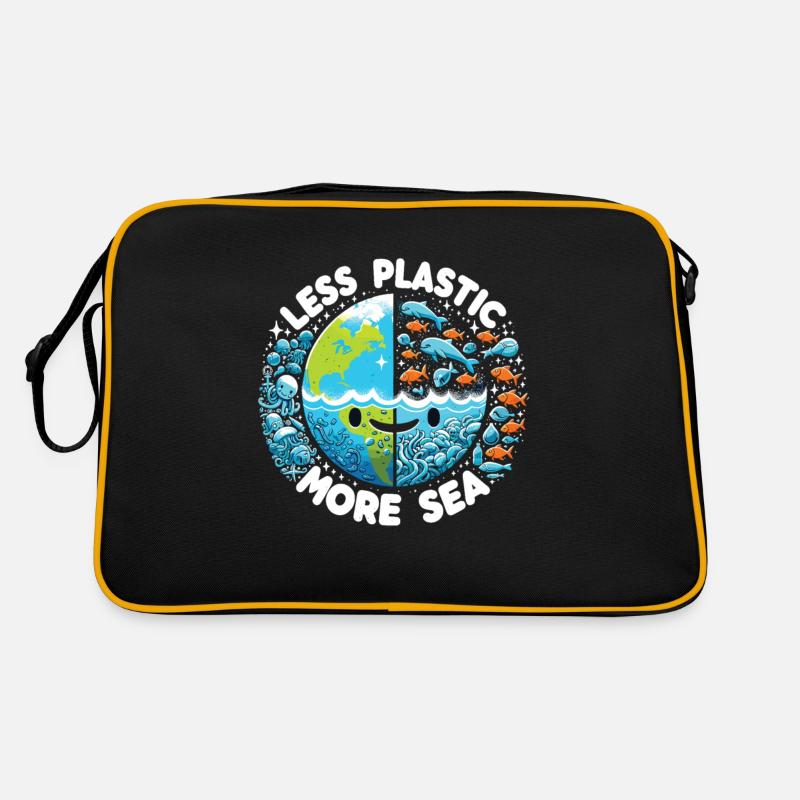 Less Plastic More Sea Environment Environmentalists Retro Bag