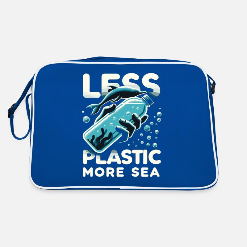 Less Plastic More Sea Environment Environmentalists Retro Bag