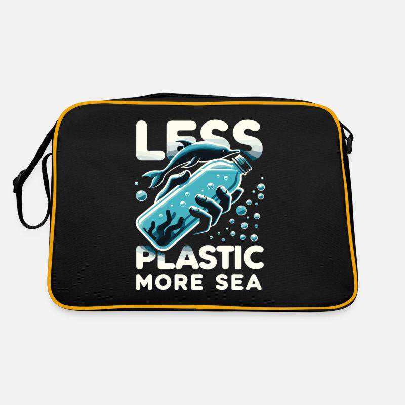 Less Plastic More Sea Environment Environmentalists Retro Bag