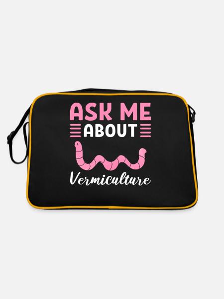 Posez-moi des questions sur l’élevage de vers de vermiculture / - Sac Retro - noir/or - Dos