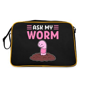 Ask My Worm Worm Farming Vermiculture Worm Farmer - Sac Retro - noir/or - Dos