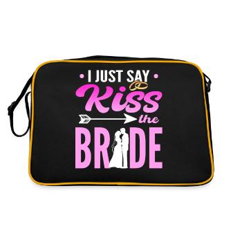 I Just Say Kiss The Bride Wedding Officiant - Retro Bag - black/gold - Back