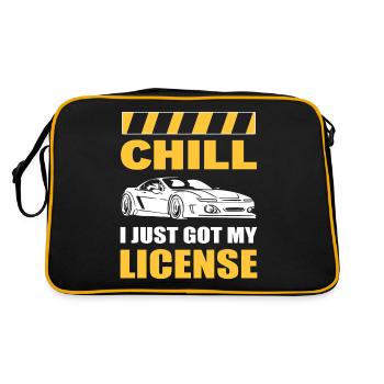 Chill I Just Got My License New Driver First Time - Retro Bag - black/gold - Back