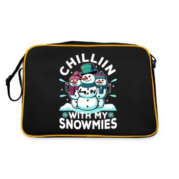 Chillin with my Snowmies - Retro Bag - black/gold - Back