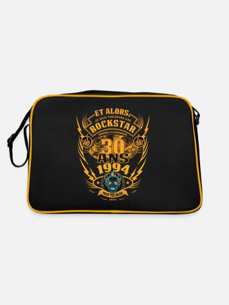 30. Geburtstag 1994 Rock'n Roll für immer Geschenk - Retro Tasche - Schwarz/Gold - Hinten
