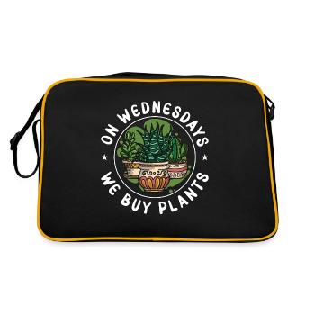 Houseplants On Wednesdays We Buy Plants Florist - Retro Bag - black/gold - Back