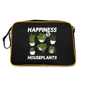 Houseplants Happiness is Houseplants Plant Lover - Retro Bag - black/gold - Back