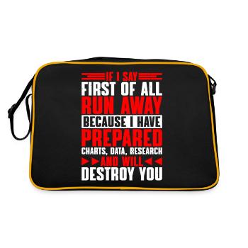 If I Say First Of All, Run Away 9 - Retro Bag - black/gold - Back