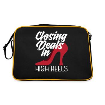 Real Estate Agent High Heels Lady Wife - Retro Bag - black/gold - Back