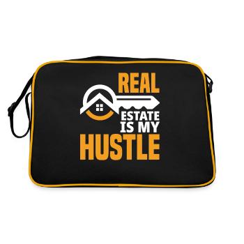 Real Estate Agent Profession Gift - Retro Bag - black/gold - Back