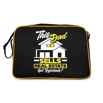Real Estate Agent Dad Dad Gift - Retro Bag - black/gold - Back