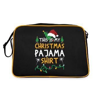 Pyjama Shirt - Retro Tasche - Schwarz/Gold - Hinten
