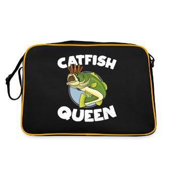 Catfish Queen Catfish Fishing Fan - Retro Tasche - Schwarz/Gold - Hinten