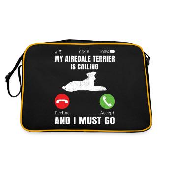Cadeaux Airedale Terrier - Sac Retro - noir/or - Dos