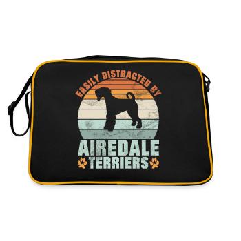 Cadeaux Airedale Terrier - Sac Retro - noir/or - Dos