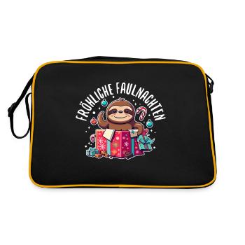 Fröhliche Faulnachten - Retro Tasche - Schwarz/Gold - Hinten