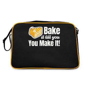 Bake it until you make it! Baked pastries - Retro Bag - black/gold - Back