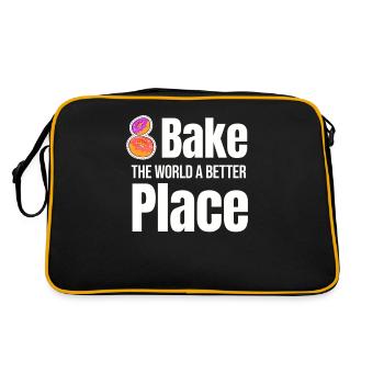 Bake The World A Better Place Baking Pastry - Retro Bag - black/gold - Back
