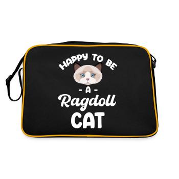 Heureuse d’être une maman chat ragdoll, - Sac Retro - noir/or - Dos